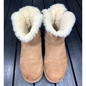 Ugg Mini Bailey Bow II Chestnut Women`s Size 9 Ugg Faux Fur Lined 1016501-CHE